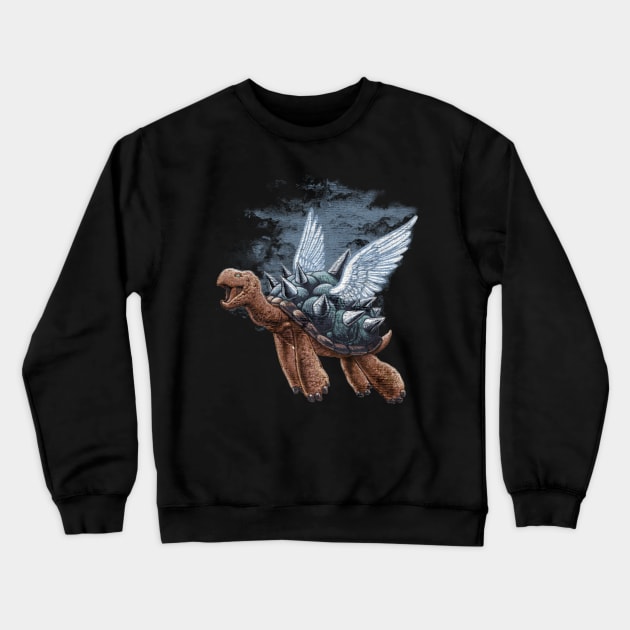 Turtle can fly Crewneck Sweatshirt by Flickering_egg